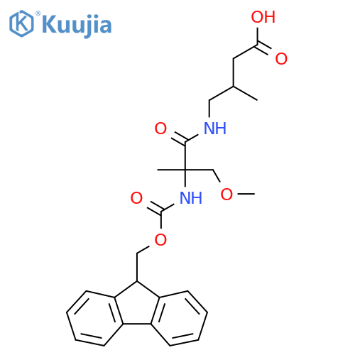 4-2-({(9H-fluoren-9-yl)methoxycarbonyl}amino)-2-(methoxymethyl)propanamido-3-methylbutanoic acid structure