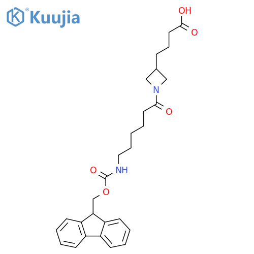 4-{1-6-({(9H-fluoren-9-yl)methoxycarbonyl}amino)hexanoylazetidin-3-yl}butanoic acid structure