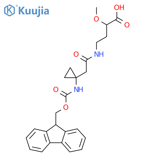4-{2-1-({(9H-fluoren-9-yl)methoxycarbonyl}amino)cyclopropylacetamido}-2-methoxybutanoic acid structure
