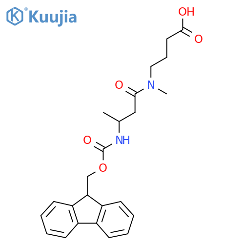 4-3-({(9H-fluoren-9-yl)methoxycarbonyl}amino)-N-methylbutanamidobutanoic acid structure