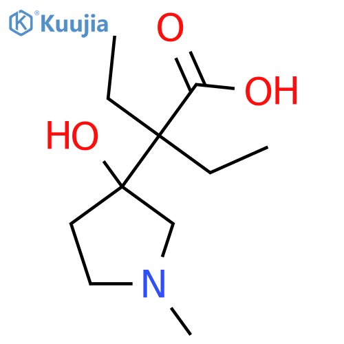 2-ethyl-2-(3-hydroxy-1-methylpyrrolidin-3-yl)butanoic acid structure
