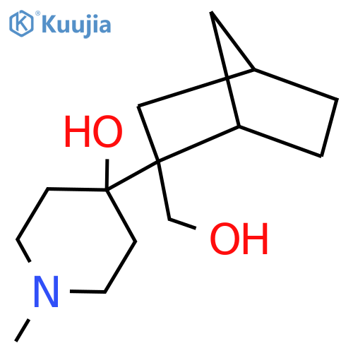 4-2-(hydroxymethyl)bicyclo2.2.1heptan-2-yl-1-methylpiperidin-4-ol structure