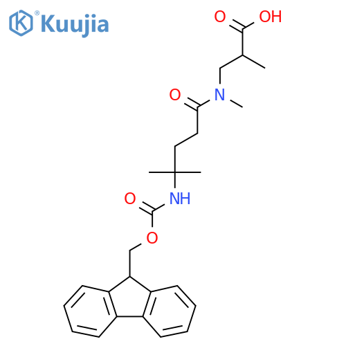 3-4-({(9H-fluoren-9-yl)methoxycarbonyl}amino)-N,4-dimethylpentanamido-2-methylpropanoic acid structure
