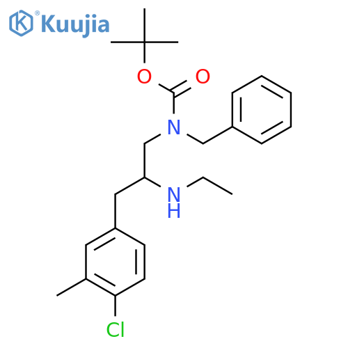 tert-butyl N-benzyl-N-3-(4-chloro-3-methylphenyl)-2-(ethylamino)propylcarbamate structure