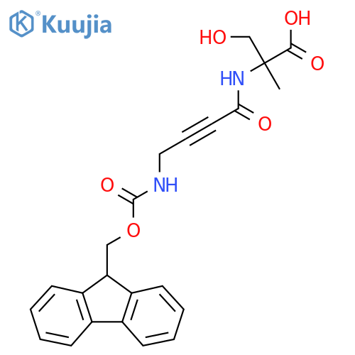 2-4-({(9H-fluoren-9-yl)methoxycarbonyl}amino)but-2-ynamido-3-hydroxy-2-methylpropanoic acid structure