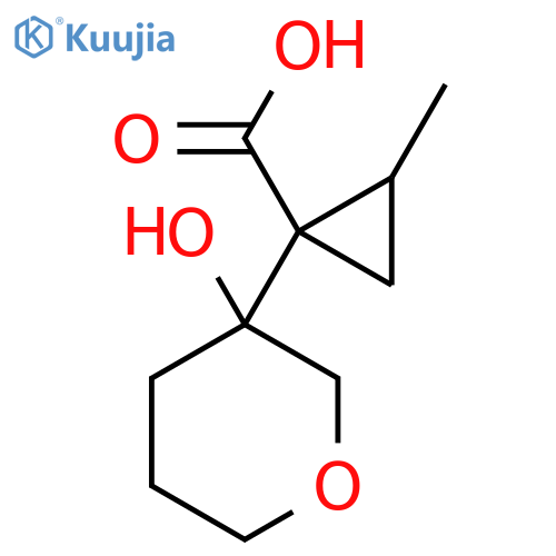 1-(3-Hydroxyoxan-3-yl)-2-methylcyclopropane-1-carboxylic acid structure