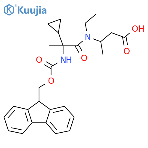3-2-cyclopropyl-N-ethyl-2-({(9H-fluoren-9-yl)methoxycarbonyl}amino)propanamidobutanoic acid structure