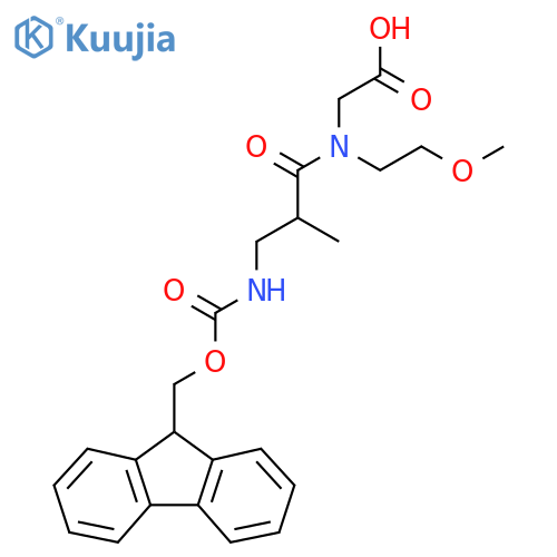 2-3-({(9H-fluoren-9-yl)methoxycarbonyl}amino)-N-(2-methoxyethyl)-2-methylpropanamidoacetic acid structure