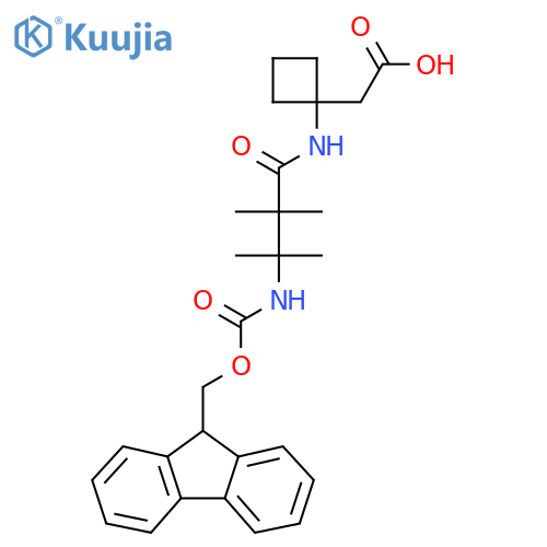 2-{1-3-({(9H-fluoren-9-yl)methoxycarbonyl}amino)-2,2,3-trimethylbutanamidocyclobutyl}acetic acid structure