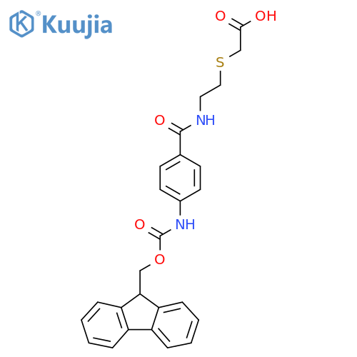 2-(2-{4-({(9H-fluoren-9-yl)methoxycarbonyl}amino)phenylformamido}ethyl)sulfanylacetic acid structure