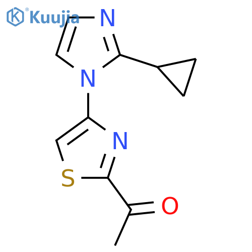 1-4-(2-cyclopropyl-1H-imidazol-1-yl)-1,3-thiazol-2-ylethan-1-one structure
