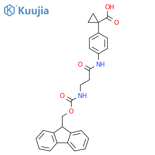 1-{4-3-({(9H-fluoren-9-yl)methoxycarbonyl}amino)propanamidophenyl}cyclopropane-1-carboxylic acid structure