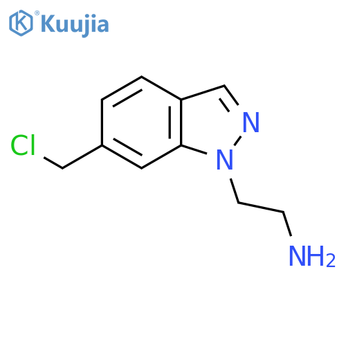 2-6-(chloromethyl)-1H-indazol-1-ylethan-1-amine structure