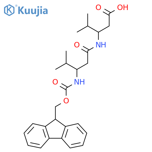 3-3-({(9H-fluoren-9-yl)methoxycarbonyl}amino)-4-methylpentanamido-4-methylpentanoic acid structure