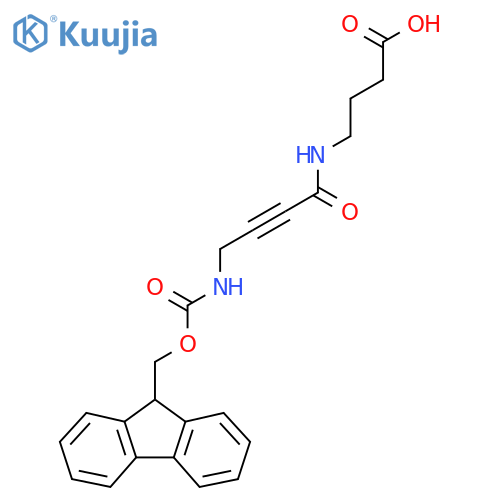 4-4-({(9H-fluoren-9-yl)methoxycarbonyl}amino)but-2-ynamidobutanoic acid structure