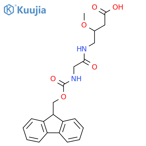 4-2-({(9H-fluoren-9-yl)methoxycarbonyl}amino)acetamido-3-methoxybutanoic acid structure