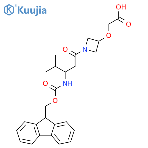 2-({1-3-({(9H-fluoren-9-yl)methoxycarbonyl}amino)-4-methylpentanoylazetidin-3-yl}oxy)acetic acid structure