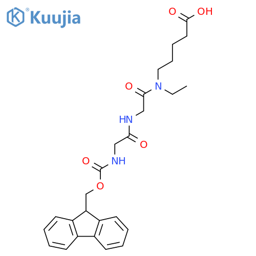 5-{N-ethyl-2-2-({(9H-fluoren-9-yl)methoxycarbonyl}amino)acetamidoacetamido}pentanoic acid structure