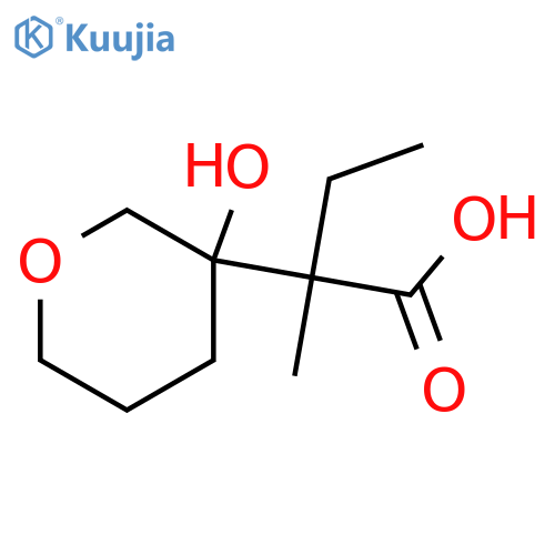 2-(3-hydroxyoxan-3-yl)-2-methylbutanoic acid structure