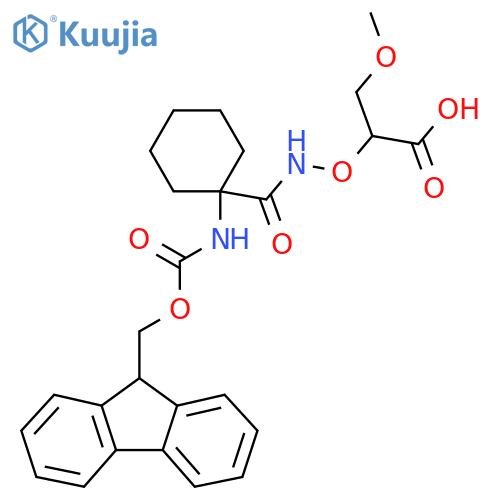 2-({1-({(9H-fluoren-9-yl)methoxycarbonyl}amino)cyclohexylformamido}oxy)-3-methoxypropanoic acid structure