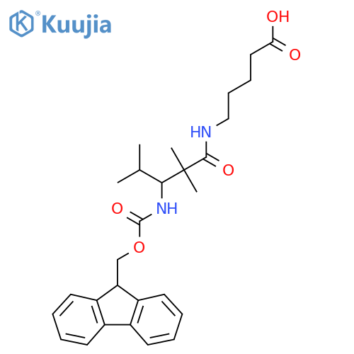5-3-({(9H-fluoren-9-yl)methoxycarbonyl}amino)-2,2,4-trimethylpentanamidopentanoic acid structure
