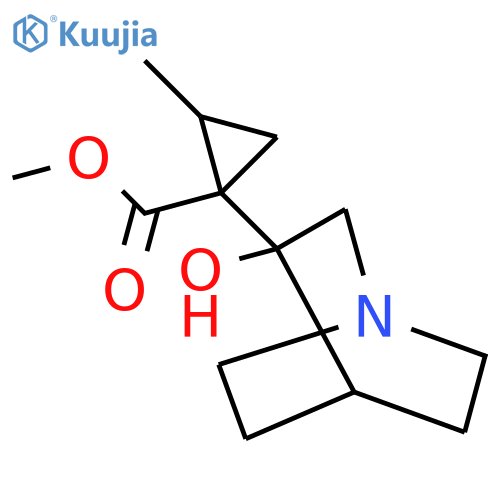 methyl 1-{3-hydroxy-1-azabicyclo2.2.2octan-3-yl}-2-methylcyclopropane-1-carboxylate structure