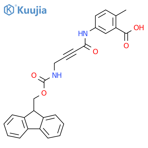 5-4-({(9H-fluoren-9-yl)methoxycarbonyl}amino)but-2-ynamido-2-methylbenzoic acid structure