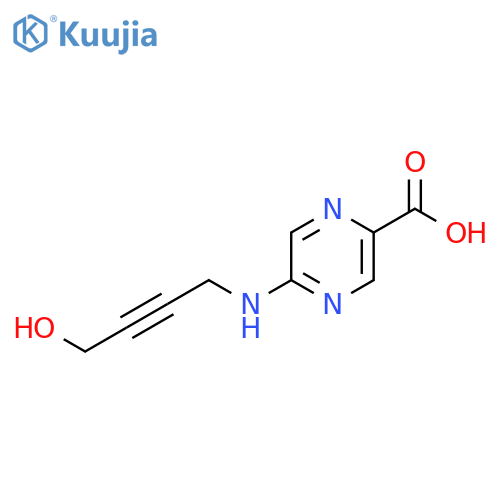 5-(4-hydroxybut-2-yn-1-yl)aminopyrazine-2-carboxylic acid structure
