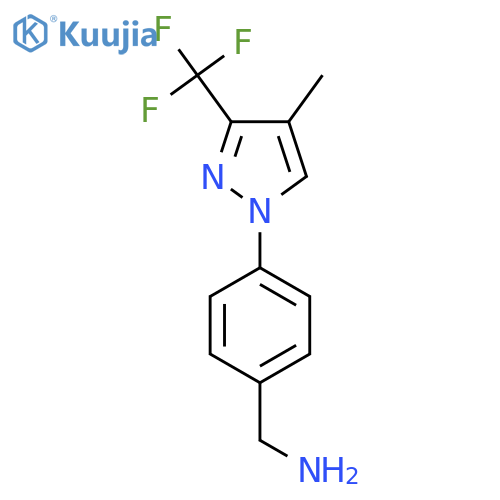 {4-4-methyl-3-(trifluoromethyl)-1H-pyrazol-1-ylphenyl}methanamine structure