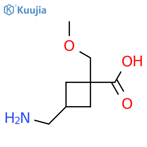 3-(Aminomethyl)-1-(methoxymethyl)cyclobutane-1-carboxylic acid structure