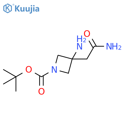 tert-butyl 3-amino-3-(carbamoylmethyl)azetidine-1-carboxylate structure