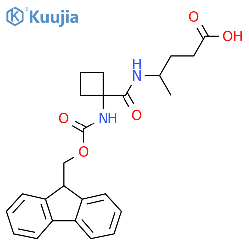 4-{1-({(9H-fluoren-9-yl)methoxycarbonyl}amino)cyclobutylformamido}pentanoic acid structure