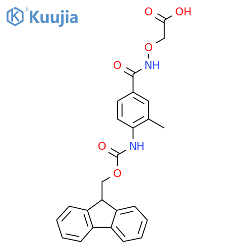 2-({4-({(9H-fluoren-9-yl)methoxycarbonyl}amino)-3-methylphenylformamido}oxy)acetic acid structure