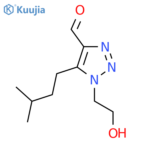 1-(2-hydroxyethyl)-5-(3-methylbutyl)-1H-1,2,3-triazole-4-carbaldehyde structure