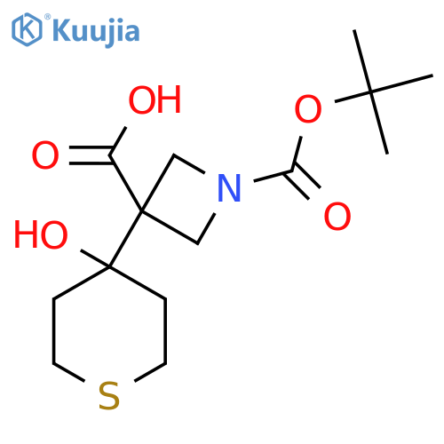 1-(tert-butoxy)carbonyl-3-(4-hydroxythian-4-yl)azetidine-3-carboxylic acid structure