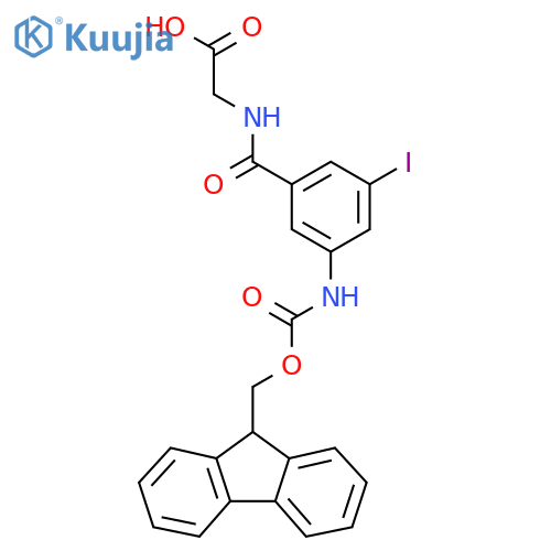 2-{3-({(9H-fluoren-9-yl)methoxycarbonyl}amino)-5-iodophenylformamido}acetic acid structure