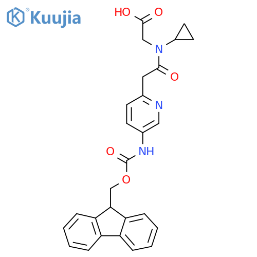 2-{N-cyclopropyl-2-5-({(9H-fluoren-9-yl)methoxycarbonyl}amino)pyridin-2-ylacetamido}acetic acid structure