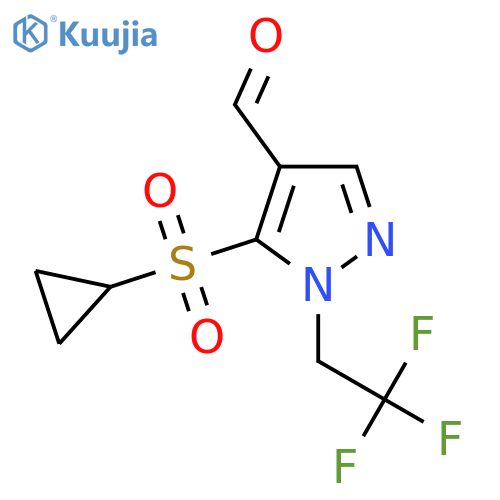 5-(cyclopropanesulfonyl)-1-(2,2,2-trifluoroethyl)-1H-pyrazole-4-carbaldehyde structure