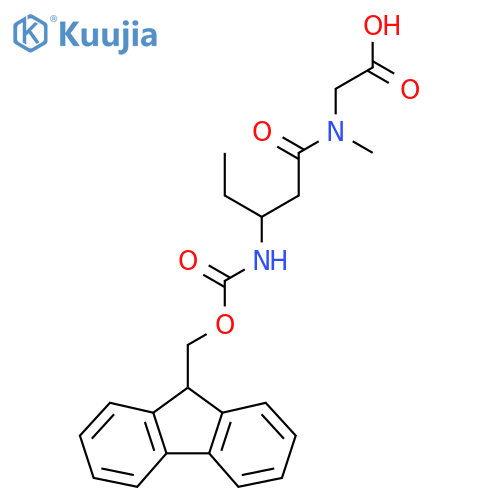 2-3-({(9H-fluoren-9-yl)methoxycarbonyl}amino)-N-methylpentanamidoacetic acid structure