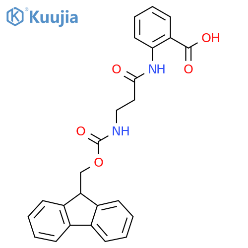 2-3-({(9H-fluoren-9-yl)methoxycarbonyl}amino)propanamidobenzoic acid structure