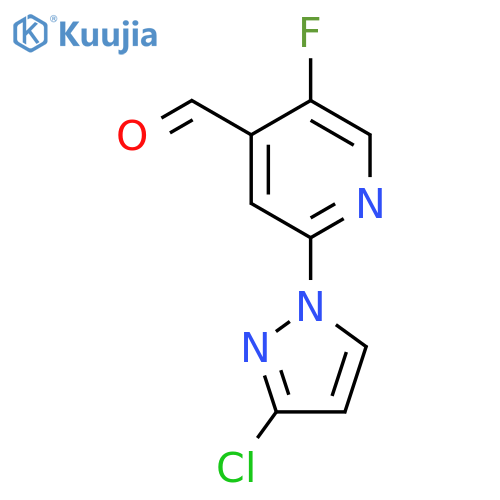 2-(3-chloro-1H-pyrazol-1-yl)-5-fluoropyridine-4-carbaldehyde structure
