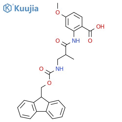 2-3-({(9H-fluoren-9-yl)methoxycarbonyl}amino)-2-methylpropanamido-4-methoxybenzoic acid structure