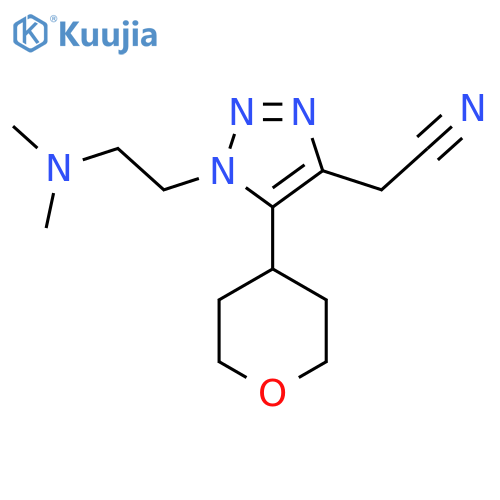 2-{1-2-(dimethylamino)ethyl-5-(oxan-4-yl)-1H-1,2,3-triazol-4-yl}acetonitrile structure