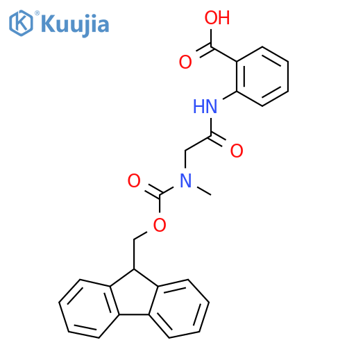 2-2-({(9H-fluoren-9-yl)methoxycarbonyl}(methyl)amino)acetamidobenzoic acid structure