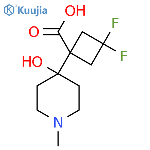 3,3-Difluoro-1-(4-hydroxy-1-methylpiperidin-4-yl)cyclobutane-1-carboxylic acid structure