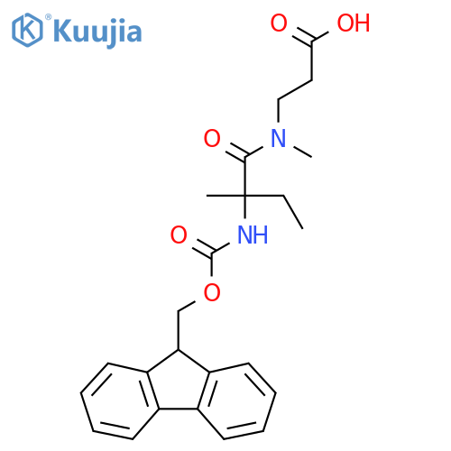 3-2-({(9H-fluoren-9-yl)methoxycarbonyl}amino)-N,2-dimethylbutanamidopropanoic acid structure