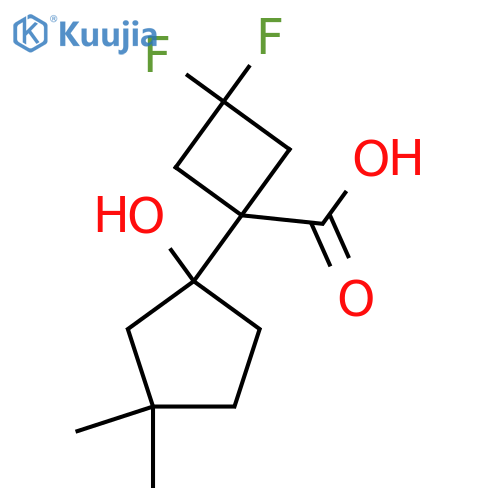 3,3-Difluoro-1-(1-hydroxy-3,3-dimethylcyclopentyl)cyclobutane-1-carboxylic acid structure