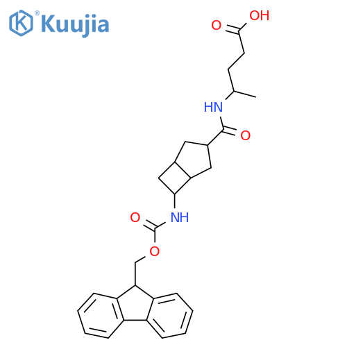 4-{6-({(9H-fluoren-9-yl)methoxycarbonyl}amino)bicyclo3.2.0heptan-3-ylformamido}pentanoic acid structure