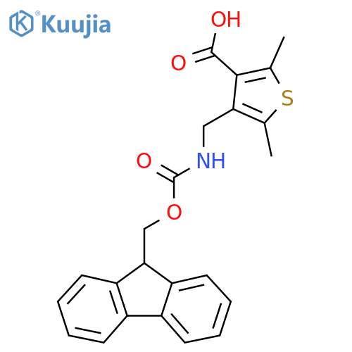 4-({(9H-fluoren-9-ylmethoxy)carbonylamino}methyl)-2,5-dimethylthiophene-3-carboxylic acid structure