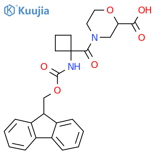 4-1-({(9H-fluoren-9-yl)methoxycarbonyl}amino)cyclobutanecarbonylmorpholine-2-carboxylic acid structure
